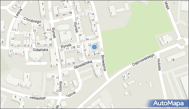 Polkowice, Słowiańska, 9, mapa Polkowice