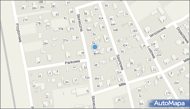 Pomiechówek, Słoneczna, 50, mapa Pomiechówek