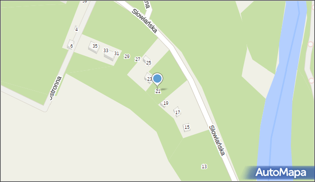 Pomiechówek, Słowiańska, 21, mapa Pomiechówek