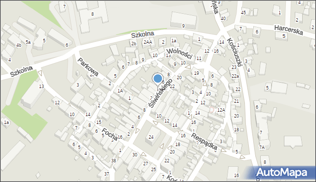 Poniec, Śliwińskiego Bernarda, ppłk., 4, mapa Poniec