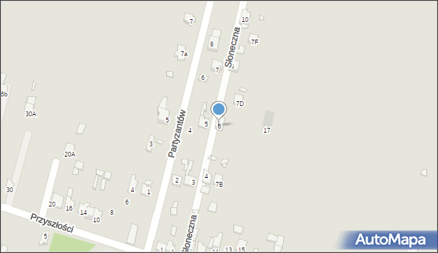 Poręba, Słoneczna, 6, mapa Poręba