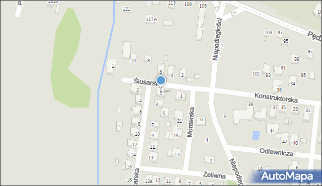 Poręba, Ślusarska, 3, mapa Poręba