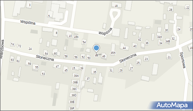 Porosły, Słoneczna, 48, mapa Porosły