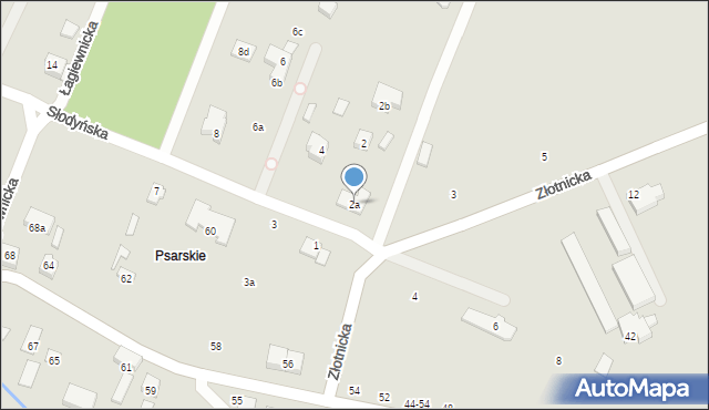 Poznań, Słodyńska, 2a, mapa Poznania