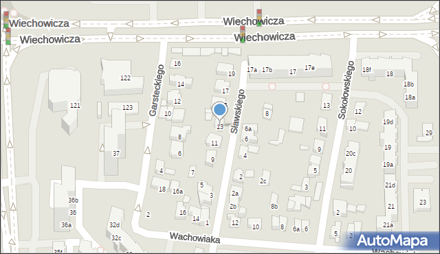 Poznań, Sławskiego Rogera, 13, mapa Poznania