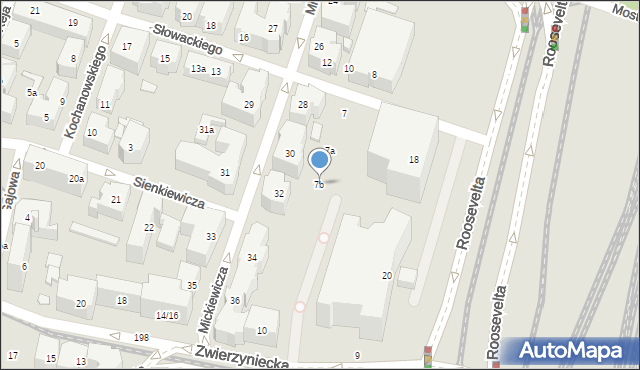 Poznań, Słowackiego Juliusza, 7b, mapa Poznania
