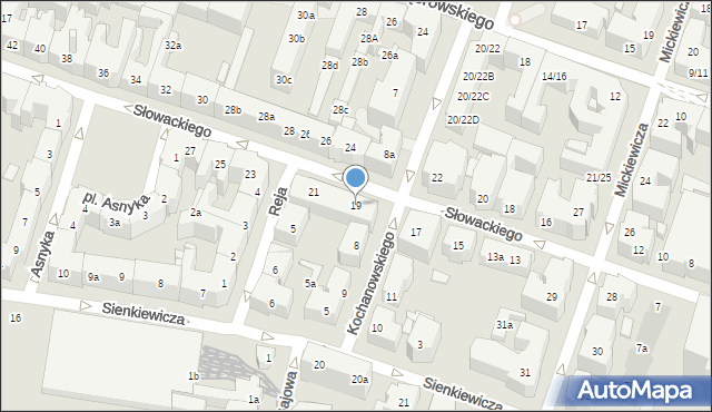 Poznań, Słowackiego Juliusza, 19, mapa Poznania