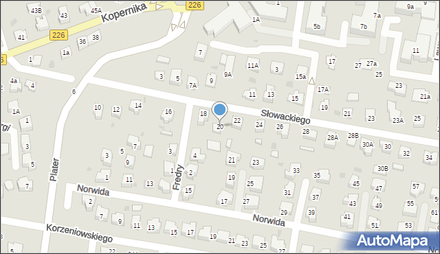 Pruszcz Gdański, Słowackiego Juliusza, 20, mapa Pruszcz Gdański