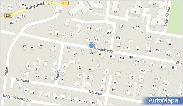 Pruszcz Gdański, Słowackiego Juliusza, 24, mapa Pruszcz Gdański