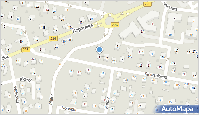 Pruszcz Gdański, Słowackiego Juliusza, 3, mapa Pruszcz Gdański