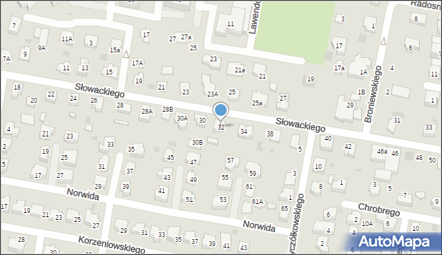 Pruszcz Gdański, Słowackiego Juliusza, 32, mapa Pruszcz Gdański