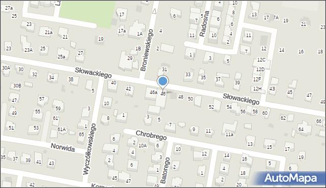 Pruszcz Gdański, Słowackiego Juliusza, 46, mapa Pruszcz Gdański
