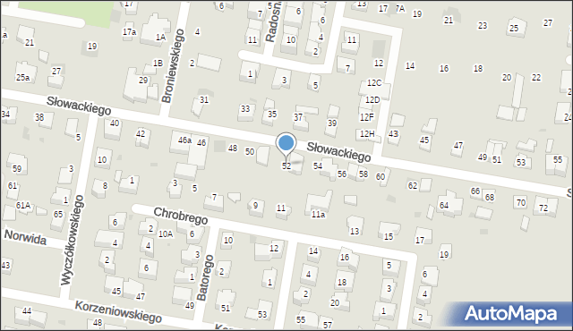 Pruszcz Gdański, Słowackiego Juliusza, 52, mapa Pruszcz Gdański