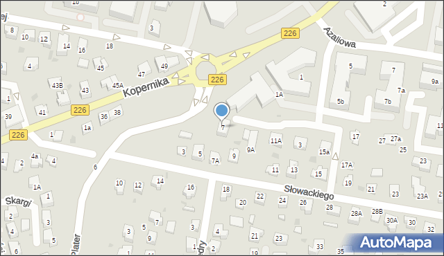 Pruszcz Gdański, Słowackiego Juliusza, 7, mapa Pruszcz Gdański