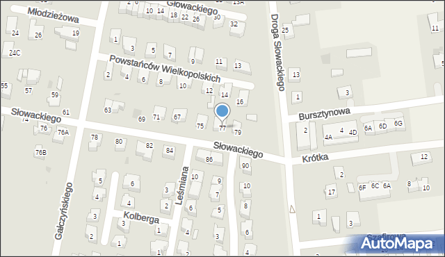 Pruszcz Gdański, Słowackiego Juliusza, 77, mapa Pruszcz Gdański