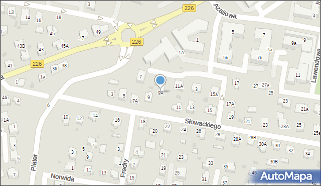 Pruszcz Gdański, Słowackiego Juliusza, 9A, mapa Pruszcz Gdański