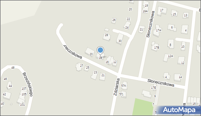 Pruszków, Słonecznikowa, 18, mapa Pruszków