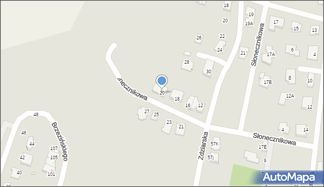 Pruszków, Słonecznikowa, 20, mapa Pruszków