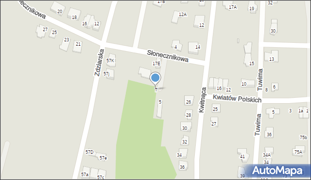 Pruszków, Słonecznikowa, 7, mapa Pruszków