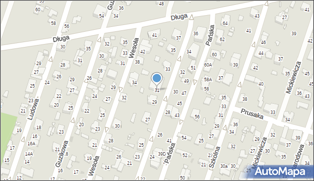 Pruszków, Słowackiego Juliusza, 31, mapa Pruszków