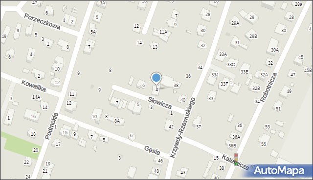 Pruszków, Słowicza, 4, mapa Pruszków