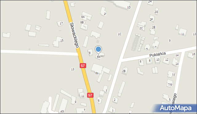 Przasnysz, Słowackiego Juliusza, 6A, mapa Przasnysz