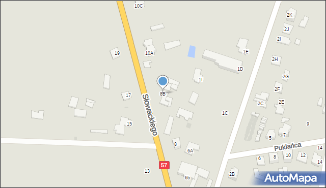 Przasnysz, Słowackiego Juliusza, 8B, mapa Przasnysz