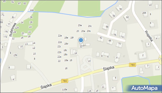 Przeginia Duchowna, Śląska, 12, mapa Przeginia Duchowna