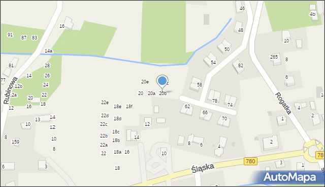 Przeginia Duchowna, Śląska, 20b, mapa Przeginia Duchowna