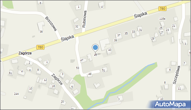 Przeginia Duchowna, Śląska, 45, mapa Przeginia Duchowna