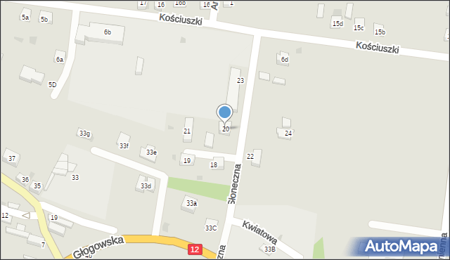 Przemków, Słoneczna, 20, mapa Przemków