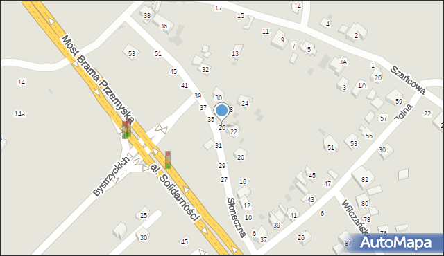 Przemyśl, Słoneczna, 26, mapa Przemyśla