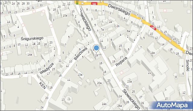 Przemyśl, Słowackiego Juliusza, 14, mapa Przemyśla