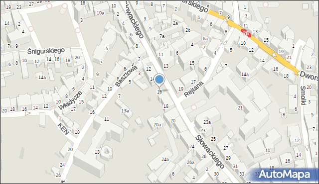 Przemyśl, Słowackiego Juliusza, 16, mapa Przemyśla