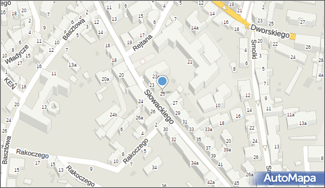 Przemyśl, Słowackiego Juliusza, 25, mapa Przemyśla