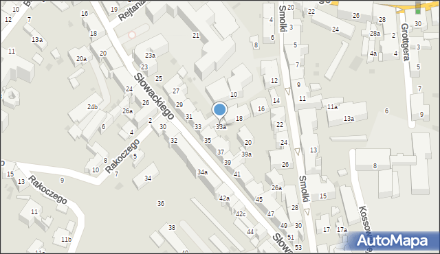 Przemyśl, Słowackiego Juliusza, 33a, mapa Przemyśla