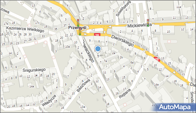 Przemyśl, Słowackiego Juliusza, 5, mapa Przemyśla