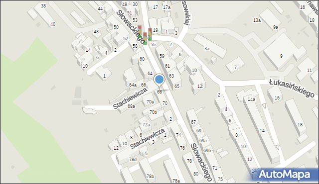 Przemyśl, Słowackiego Juliusza, 68, mapa Przemyśla
