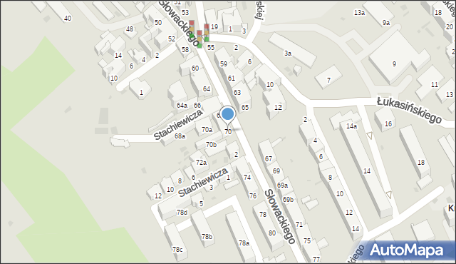 Przemyśl, Słowackiego Juliusza, 70, mapa Przemyśla