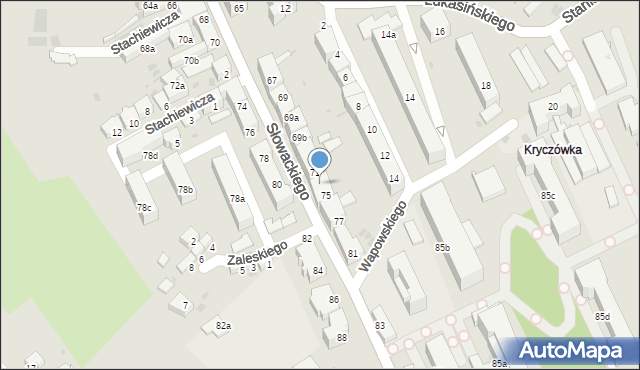 Przemyśl, Słowackiego Juliusza, 73, mapa Przemyśla