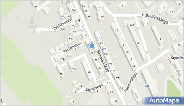 Przemyśl, Słowackiego Juliusza, 76, mapa Przemyśla