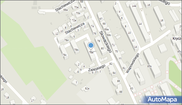 Przemyśl, Słowackiego Juliusza, 78a, mapa Przemyśla