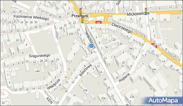 Przemyśl, Słowackiego Juliusza, 8, mapa Przemyśla