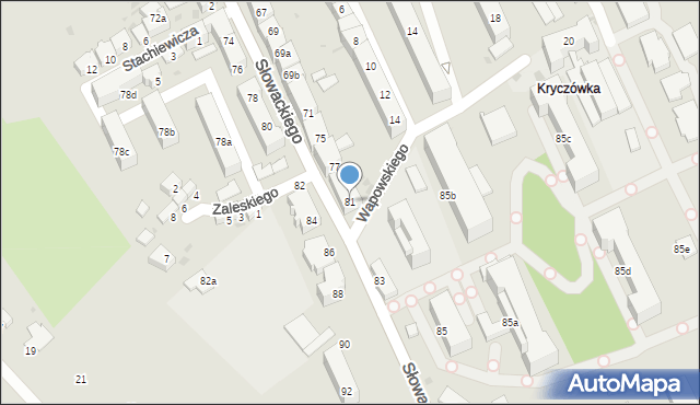 Przemyśl, Słowackiego Juliusza, 81, mapa Przemyśla