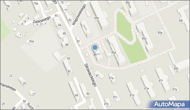 Przemyśl, Słowackiego Juliusza, 85, mapa Przemyśla