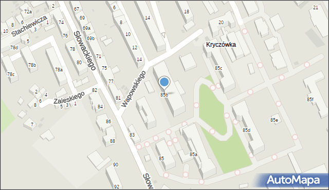 Przemyśl, Słowackiego Juliusza, 85b, mapa Przemyśla