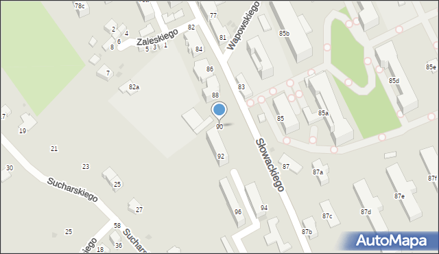 Przemyśl, Słowackiego Juliusza, 90, mapa Przemyśla