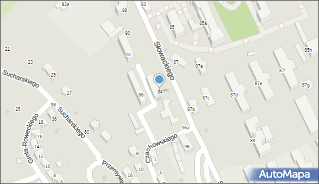 Przemyśl, Słowackiego Juliusza, 94, mapa Przemyśla