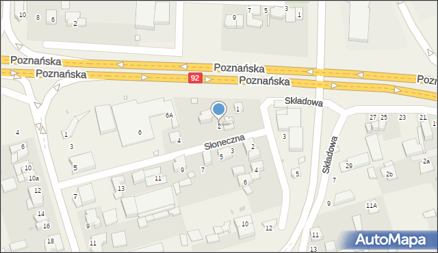 Przeźmierowo, Słoneczna, 2, mapa Przeźmierowo