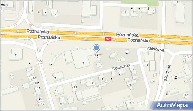 Przeźmierowo, Słoneczna, 6A, mapa Przeźmierowo